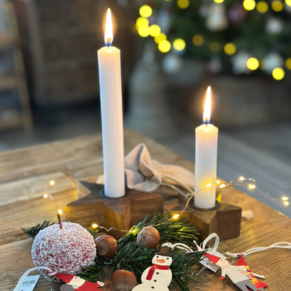 Kerzenhalter Set "Rustic Stars" für 2,2 cm Kerzen Altholz UNIKA 2er Set