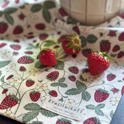 Geschirrtuch "Strawberry" Erdbeeren Weiß
