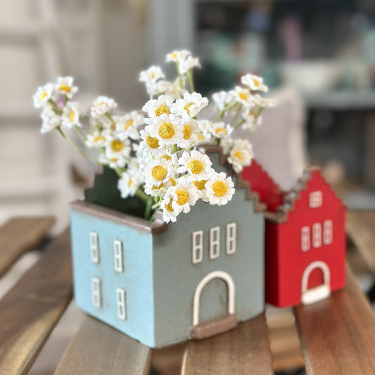 Vase Pflanztopf Haus "Amsterdam" Keramik 6 Varianten groß