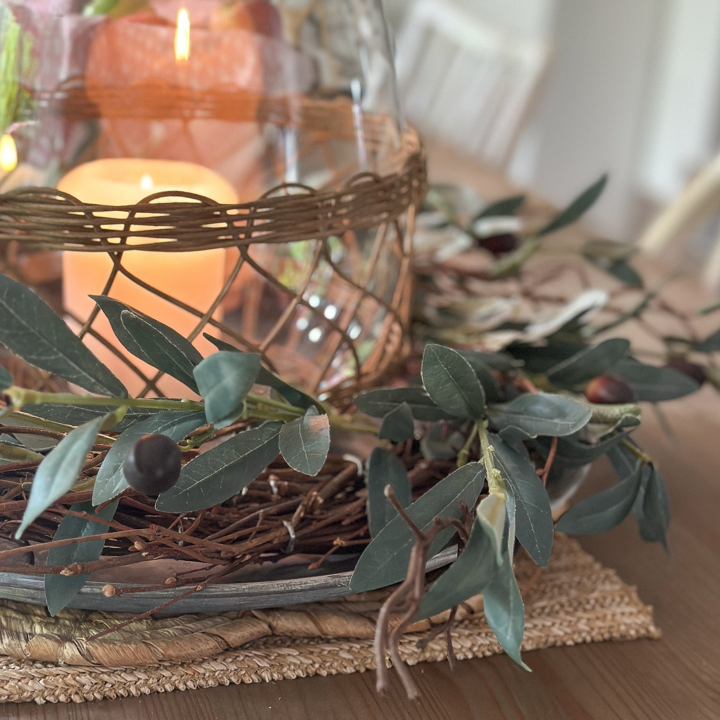 Kranz Olivenzweige "Fleur" Echtkranz mit künstlicher Olive 42cm