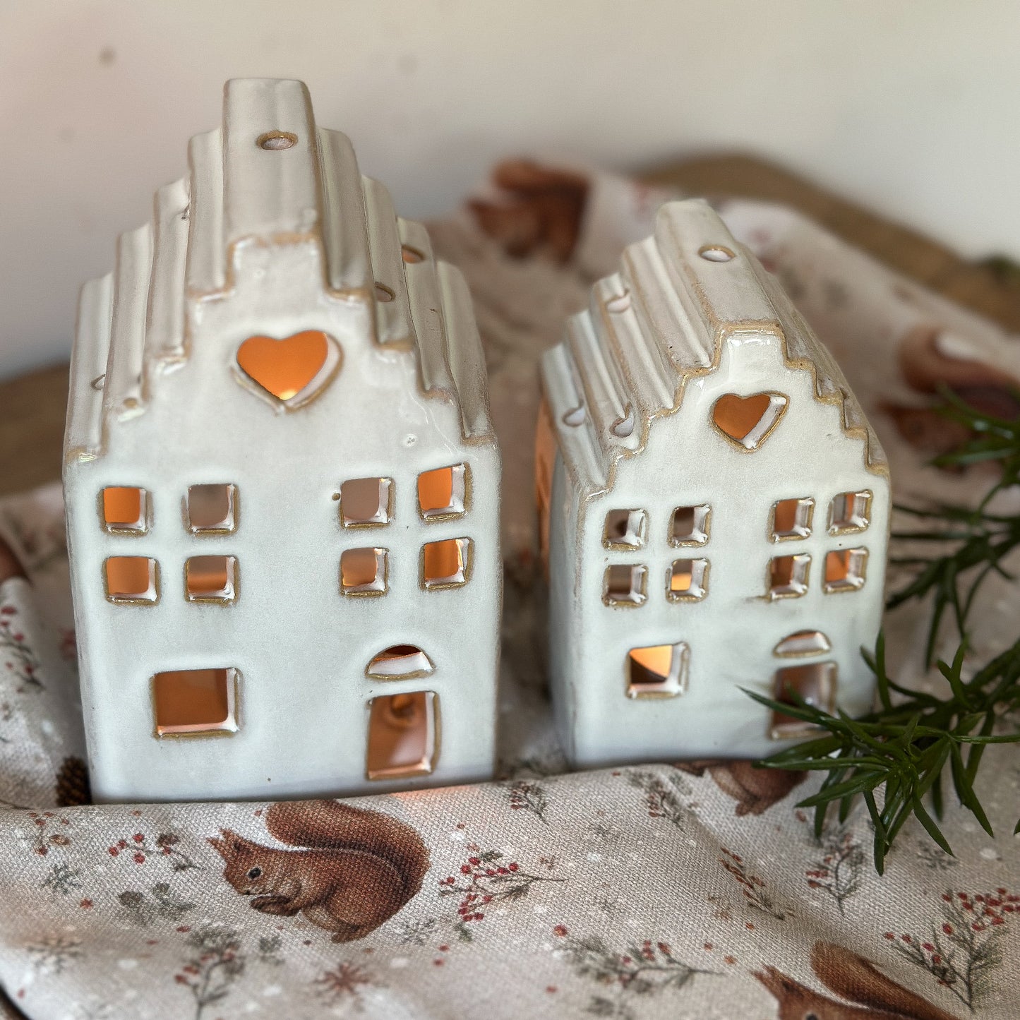 Haus Teelichthalter "Mila" Porzellan Beige 11cm