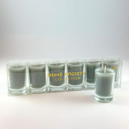 Votiv Kerze "Glas" 6er Set 5 Farben