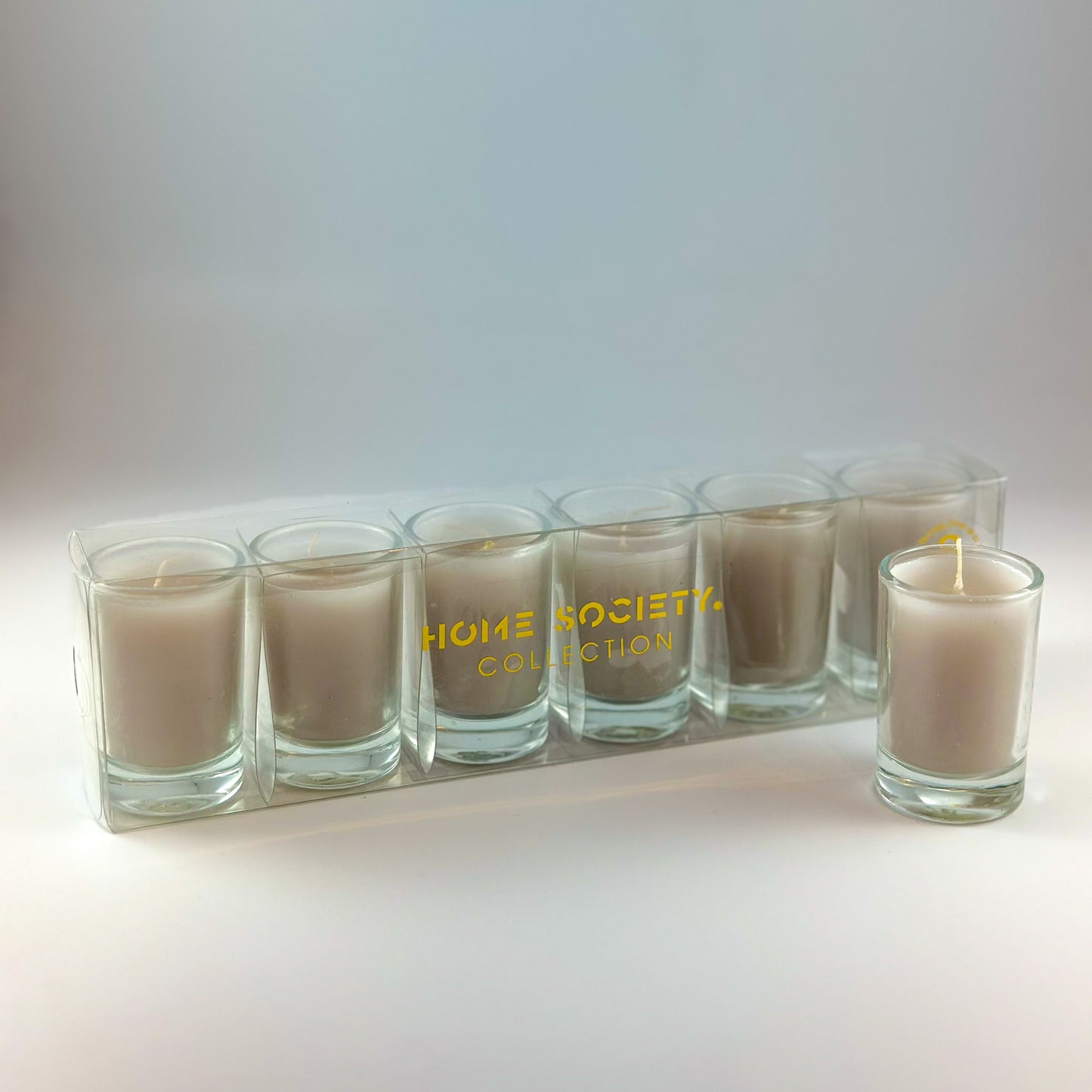 Votiv Kerze "Glas" 6er Set 5 Farben