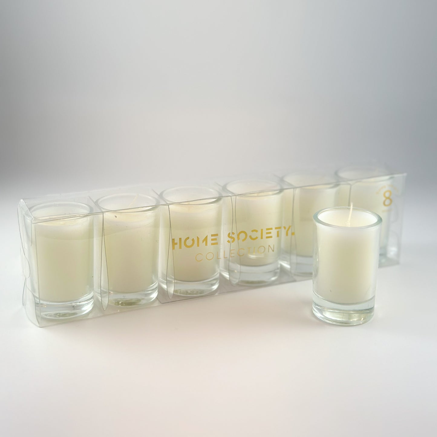 Votiv Kerze "Glas" 6er Set 5 Farben