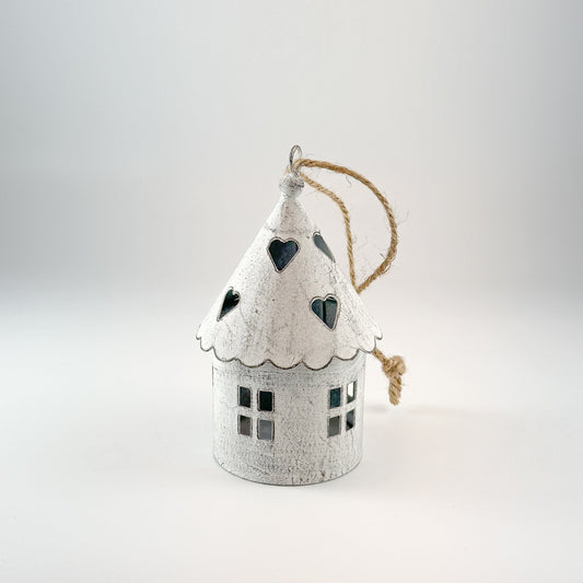 Mini Haus "Herzen" Rund Weiß