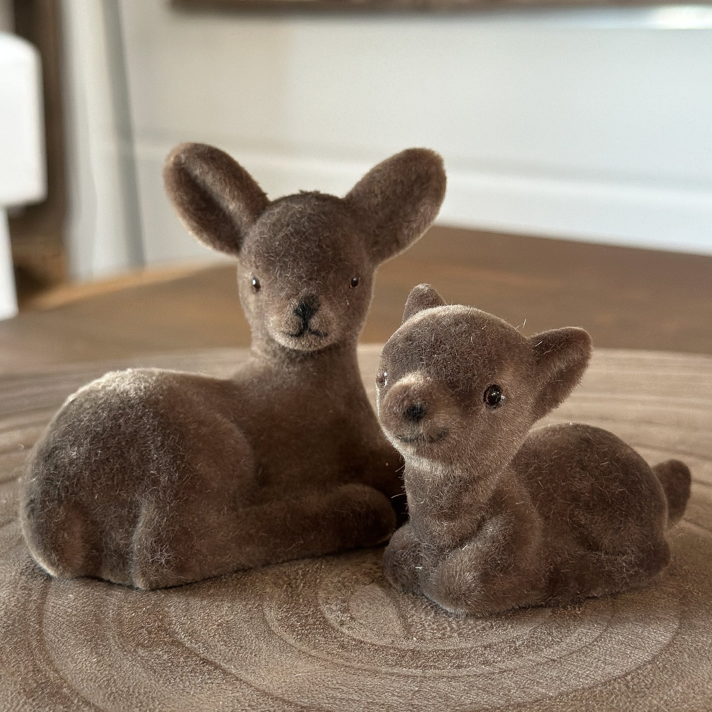 Deko Rehkitze "Waldfreunde" beflockt Braun 2er Set 7,5cm