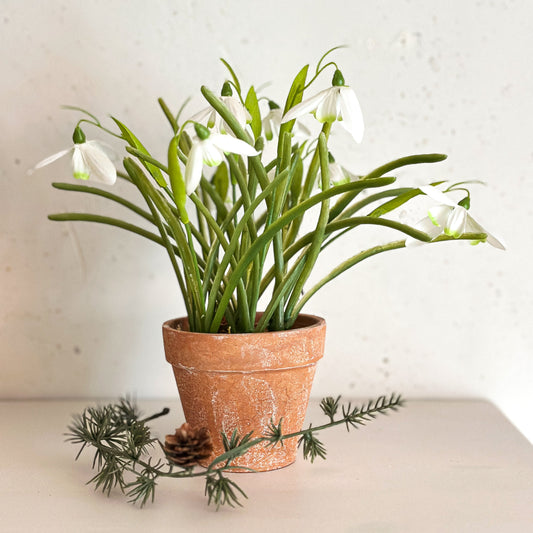 Blume Topf "White Kiss" Schneeglöckchen künstlich weiß 22cm