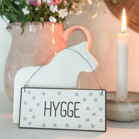 Schild Aufhänger "Hygge" Metall
