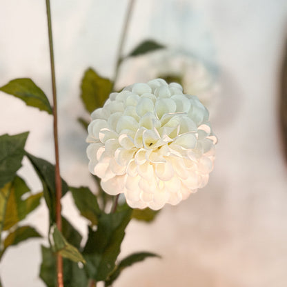 Blume Stiel Dahlie "Clara" künstlich weiß 60cm