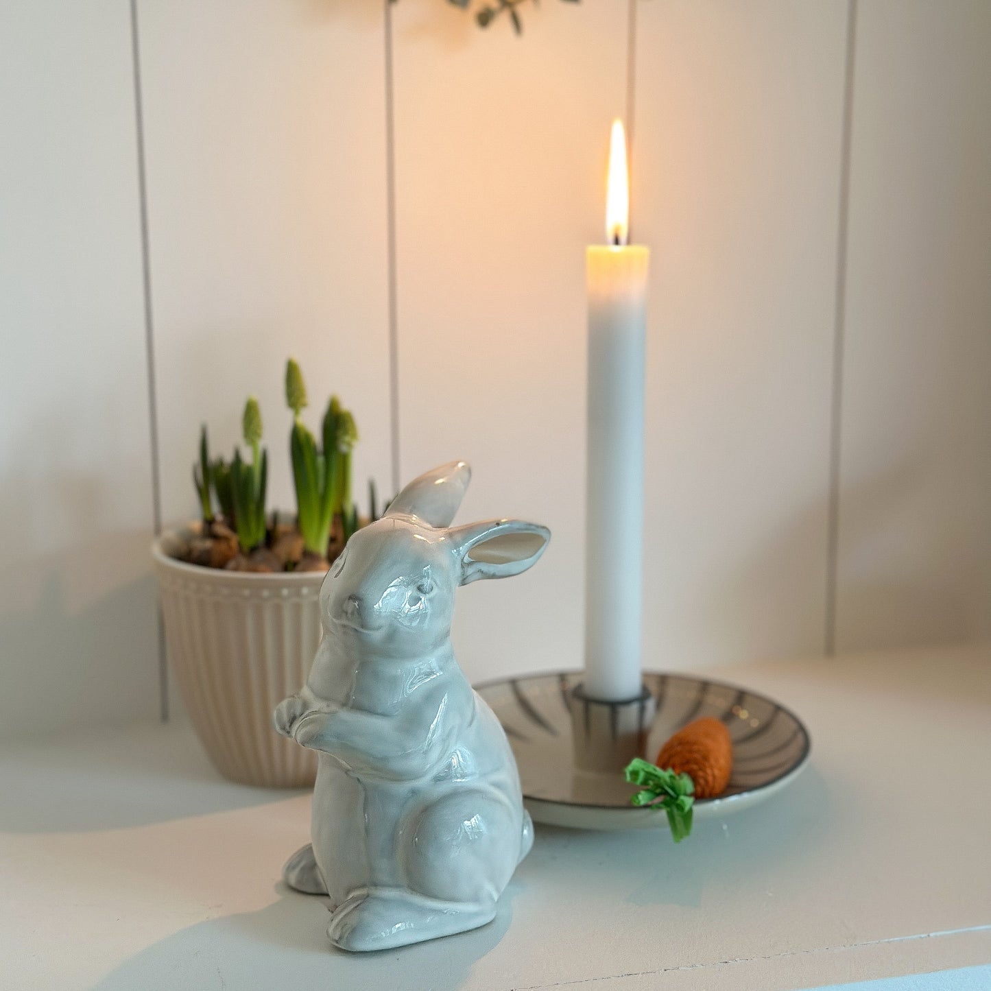 Deko Figur Hase „Oskar & Emil“ Keramik Creme 2 Varianten