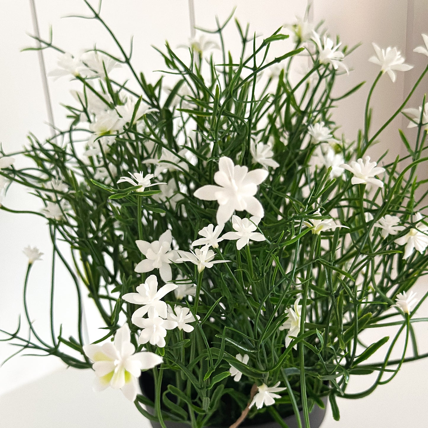 Blüten Busch Topf "Fleur Blanche" künstlich weiß 24cm