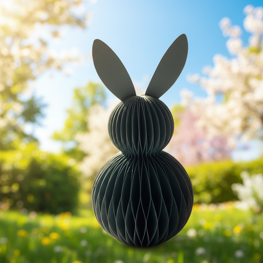 Aufsteller Anhänger Hase 3D "Skandi" Papier Schwarz 16cm - Wohnen auf dem Land