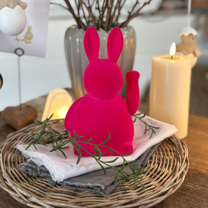 Deko Figur "Winke Hase" Beflockt 4 Farben