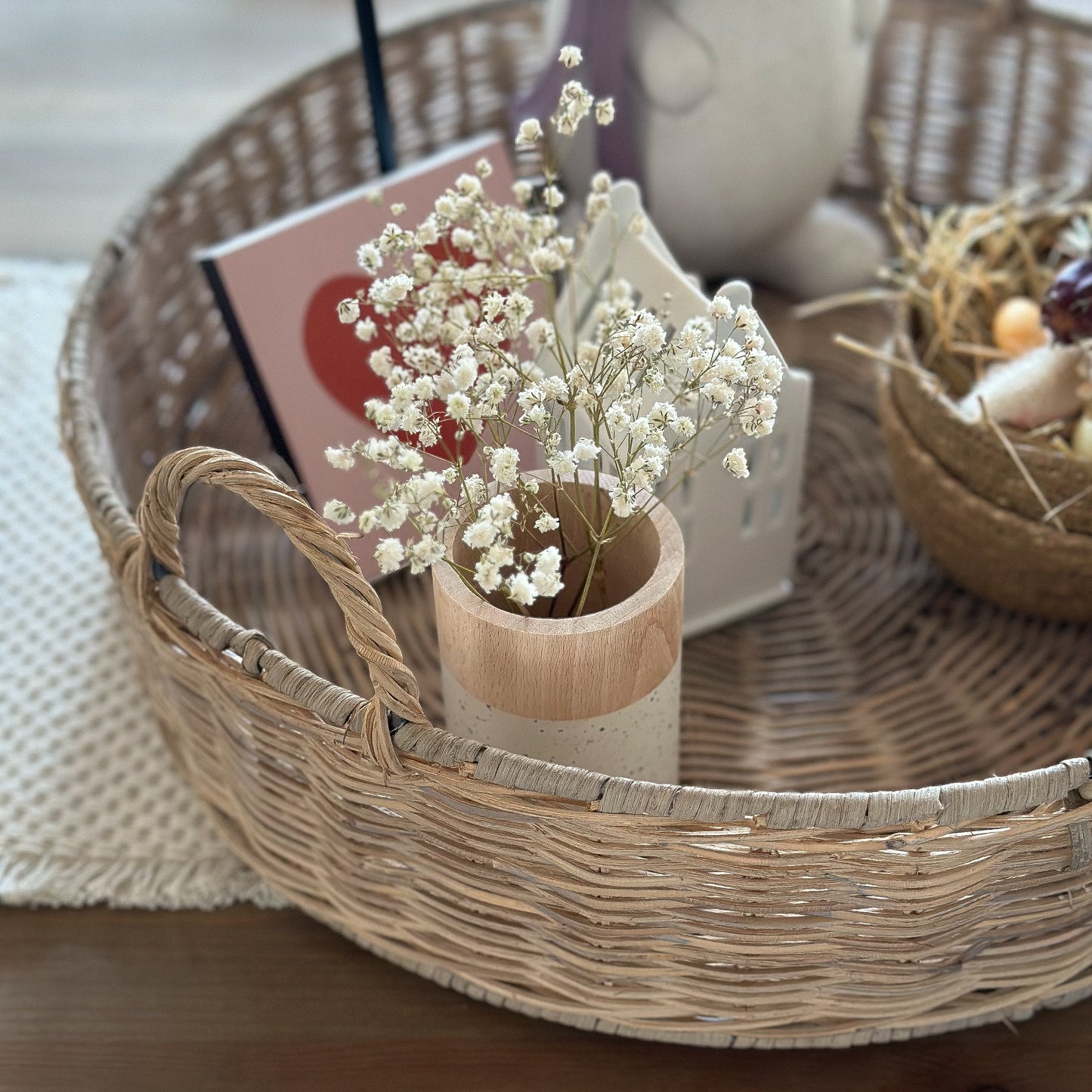 Tablett Rattan "Rond" - 2er Set - Wohnen auf dem Land