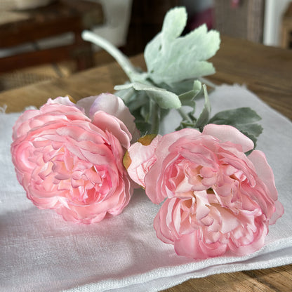 Blume Stiel Ranunkel "Emelie" künstlich 2 Farben 50cm