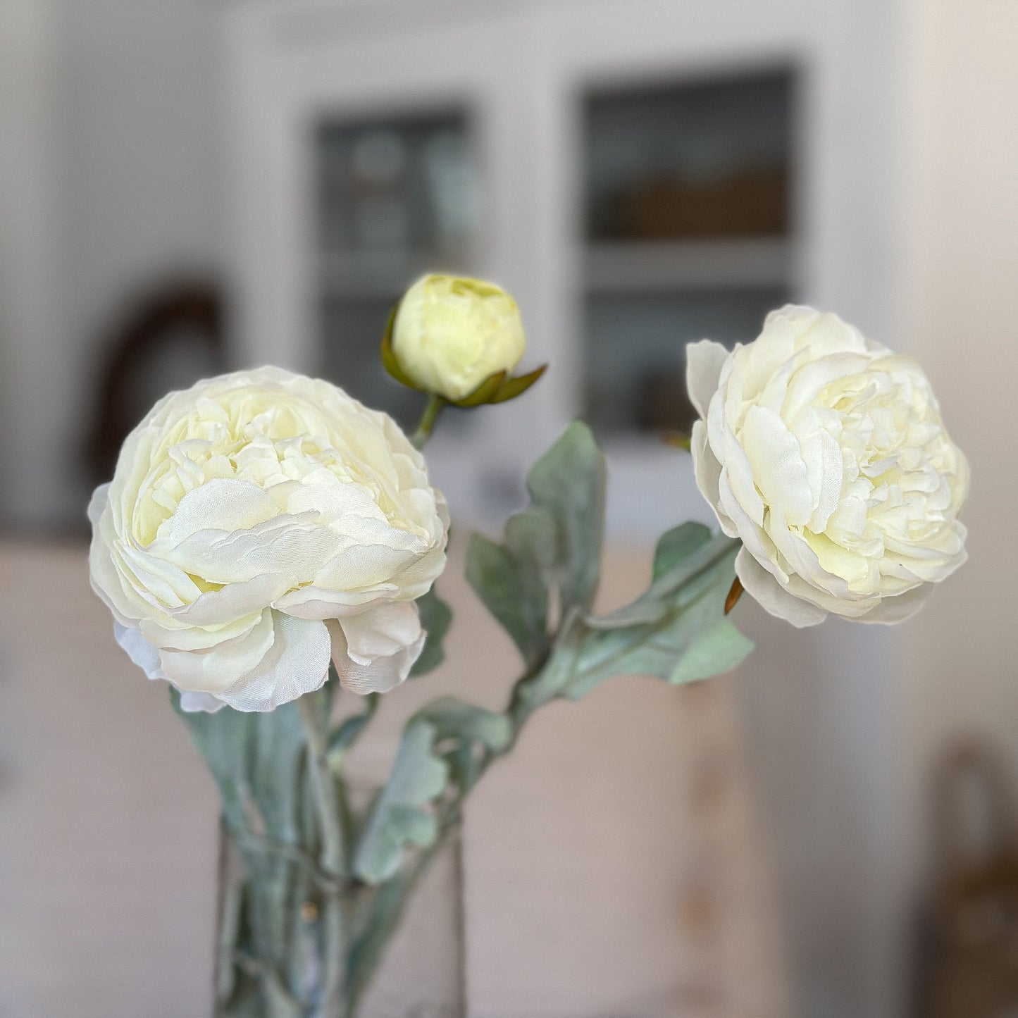 Blume Stiel Ranunkel "Emelie" künstlich 2 Farben 50cm