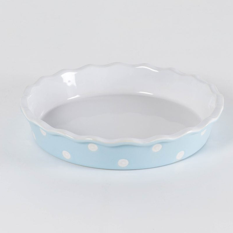 Auflaufform Backen Schale "Polka Dots" Keramik Mittel 27cm - 2 Farben