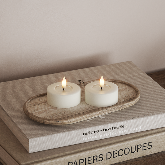 LED Teelichter Jumbo Weiß 6,1cm 2er Set