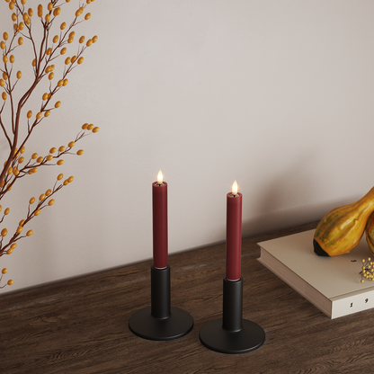 LED Stabkerzen Bordeaux 2,2 x 15cm 2er Set - Wohnen auf dem Land