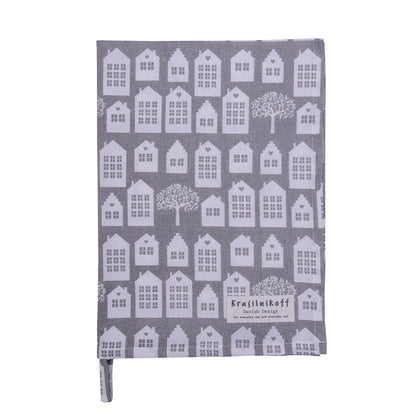 Geschirrtuch "Town Houses" Grau