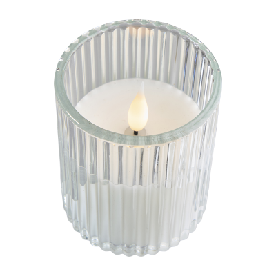 LED Kerze im Glas "Aurora Clear" 11cm Klar 1 oder 2er Set - Wohnen auf dem Land