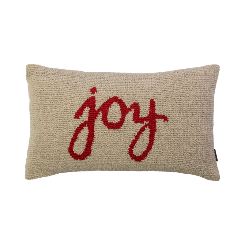 Deko Kissen "Joy“ beige rot 50x30cm