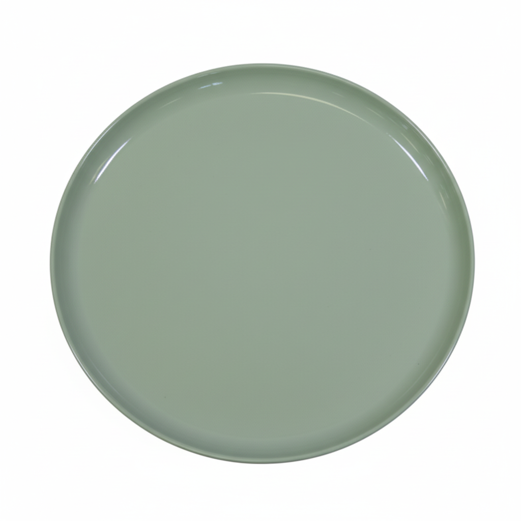 Soft Mint metal tray by Wohnen auf dem Land, round shape, 38cm diameter, featuring a smooth, elegant finish.