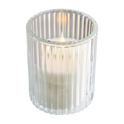 LED Kerze im Glas "Aurora Clear" 11cm Klar 1 oder 2er Set - Wohnen auf dem Land