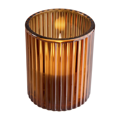 LED Kerze im Glas "Aurora Amber" 11cm Braun 1 oder 2er Set - Wohnen auf dem Land