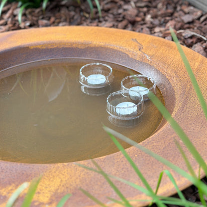 Klarer Schwimm-Teelichtglas Kerzenhalter von Wohnen auf dem Land, 6x3,5cm, für Teelichter im Wasser.