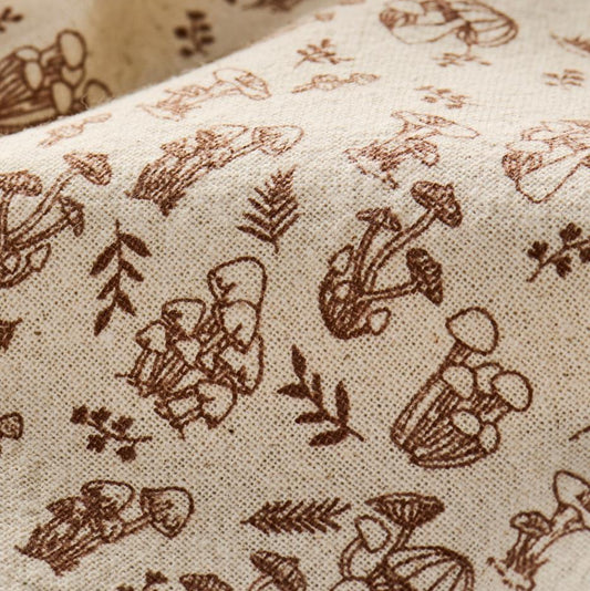 Geschirrtuch „Caroline“ von IB Laursen mit braunem Pilzmotiv in natürlichem Design für die Küche