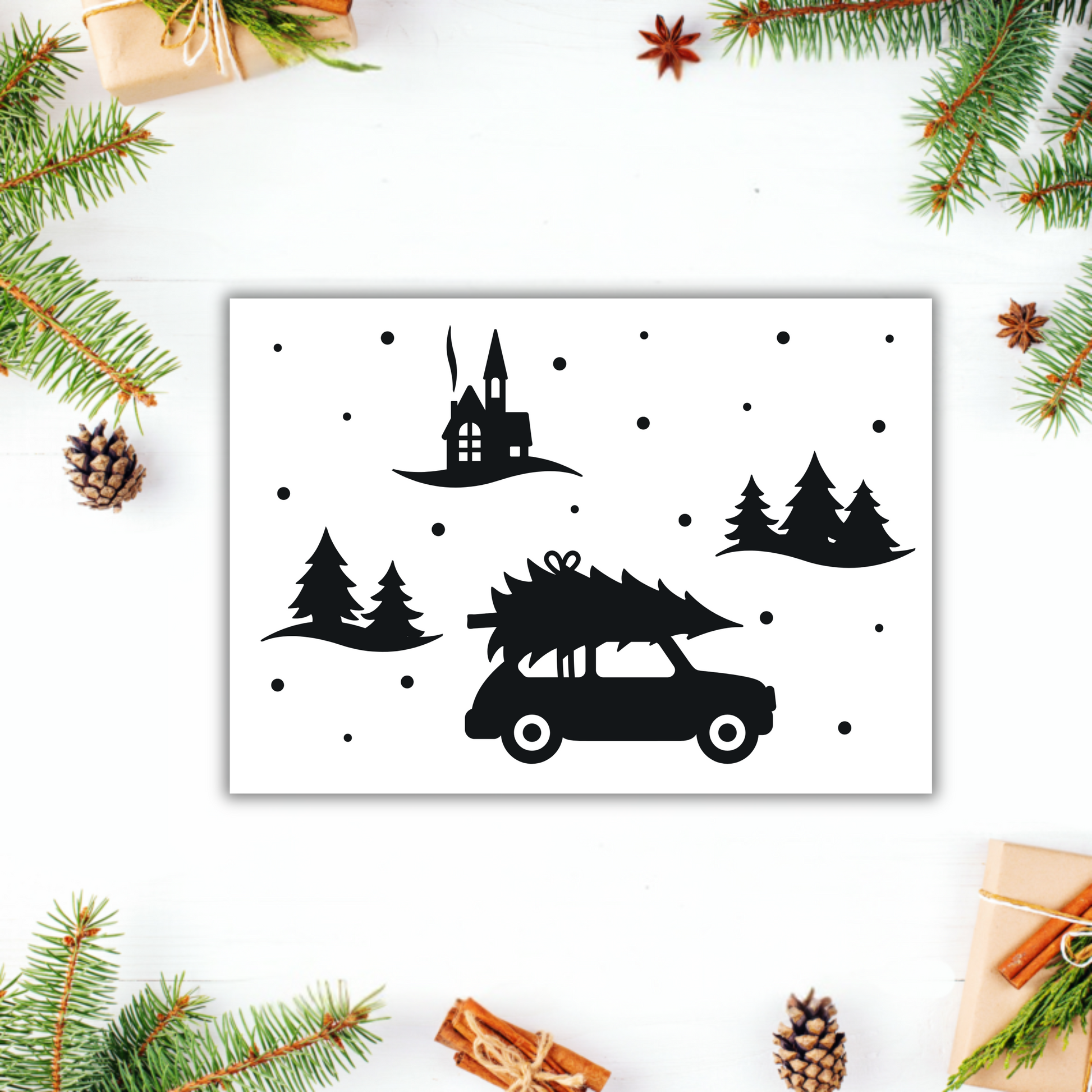 Aufkleber "Driving Home" S/W - Wohnen auf dem Land