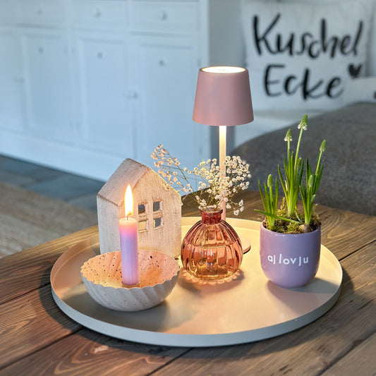 Tischleuchte LED Touch "Classic" Rosa - Wohnen auf dem Land