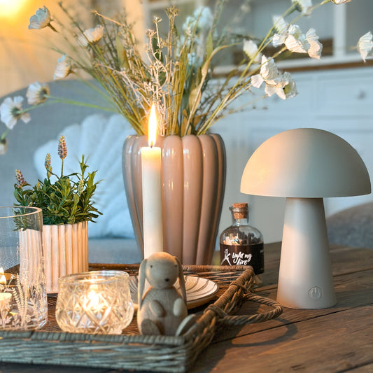 Tischleuchte LED Touch "Mila" Pilzform Sand - Wohnen auf dem Land