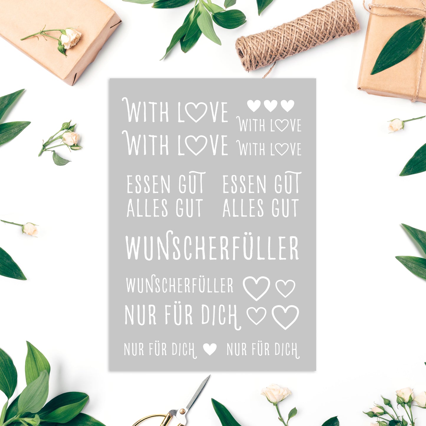 Aufkleber "With Love" - Wohnen auf dem Land