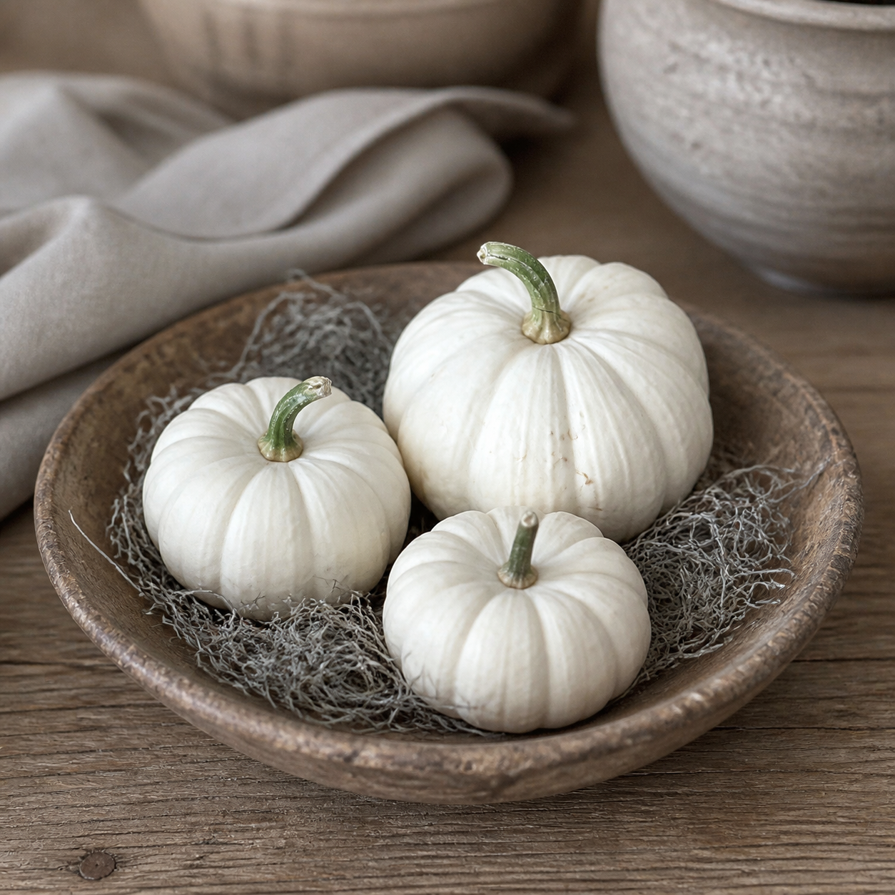 Baby Boo 3er-Set mit Moos in einer Holzschale