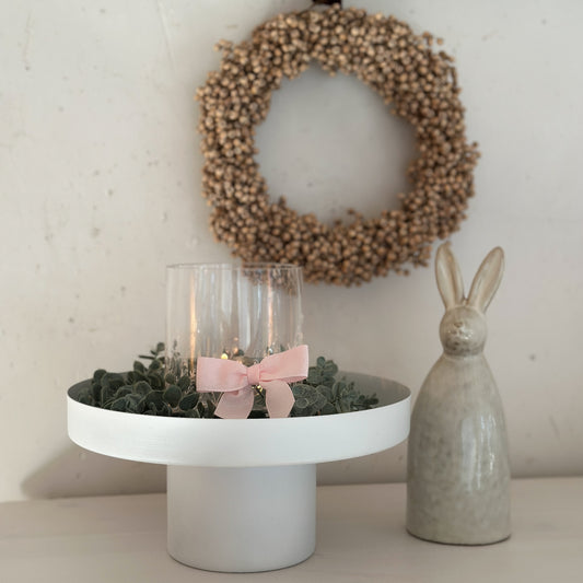 White metal Deko tablett Etagere "Samona" on foot, 25cm, showcasing two colors and elegant design by Boltze.