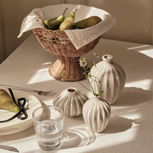 Blumen Vasen "Amalie" Keramik glänzend grau 3er Set - Wohnen auf dem Land