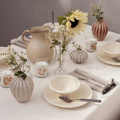 Blumen Vasen "Amalie" Keramik glänzend grau 3er Set - Wohnen auf dem Land