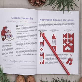 Bleistift - Zeit für Wollsocken & Wunschzettel (rot) - Wohnen auf dem Land