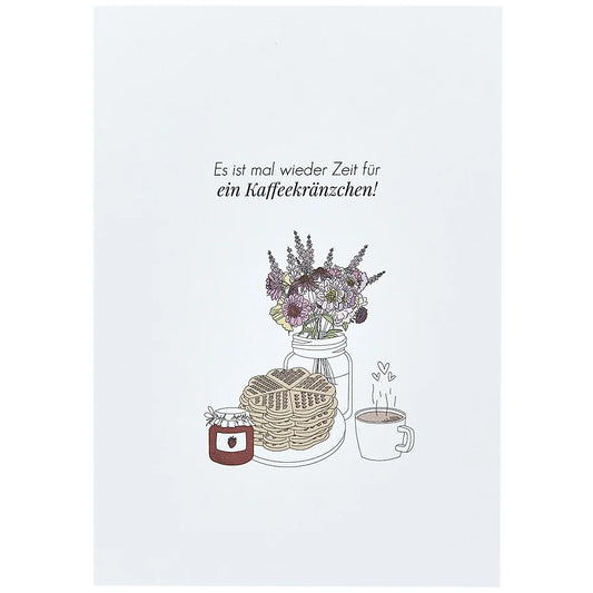 Postkarte "Zeit für ein Kaffekränzchen"