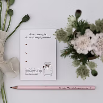 Bleistift - Marmeladenglasmomente (rosa) - Wohnen auf dem Land