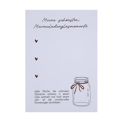 Notizblock - Marmeladenglasmomente - Wohnen auf dem Land