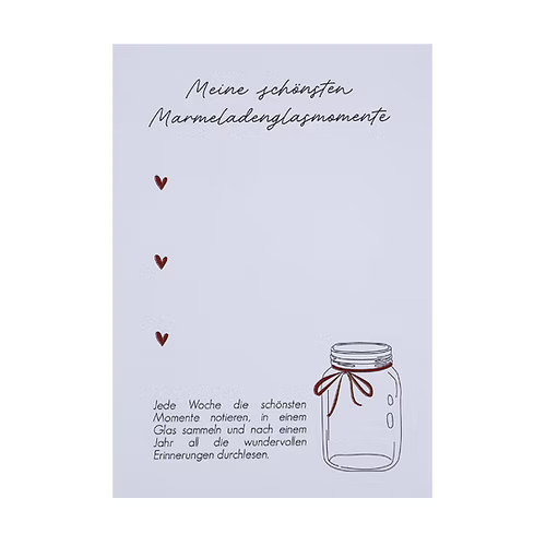 Notizblock - Marmeladenglasmomente - Wohnen auf dem Land
