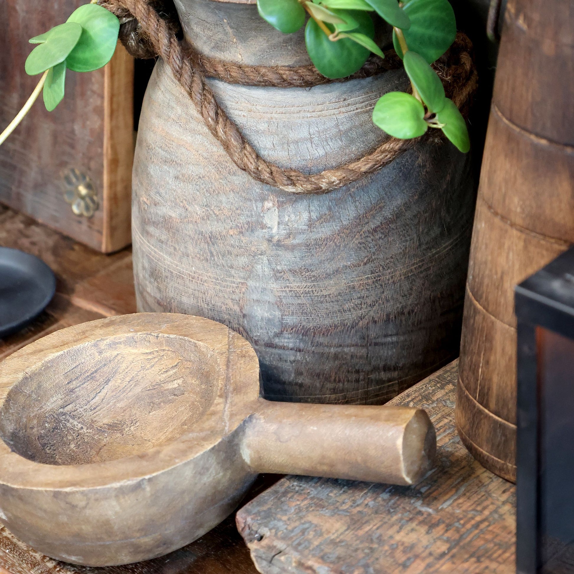 Holzlöffel Deko "Grimaud" Holz Vintage Braun - Wohnen auf dem Land