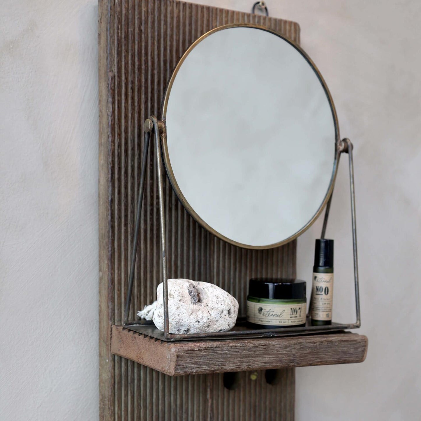 Wandregal "Grimaud" Altholz Vintage Braun 51cm - Wohnen auf dem Land