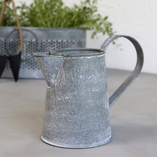 Kanne Krug Vase "Petite Provence" Zink Antik Grau 14cm