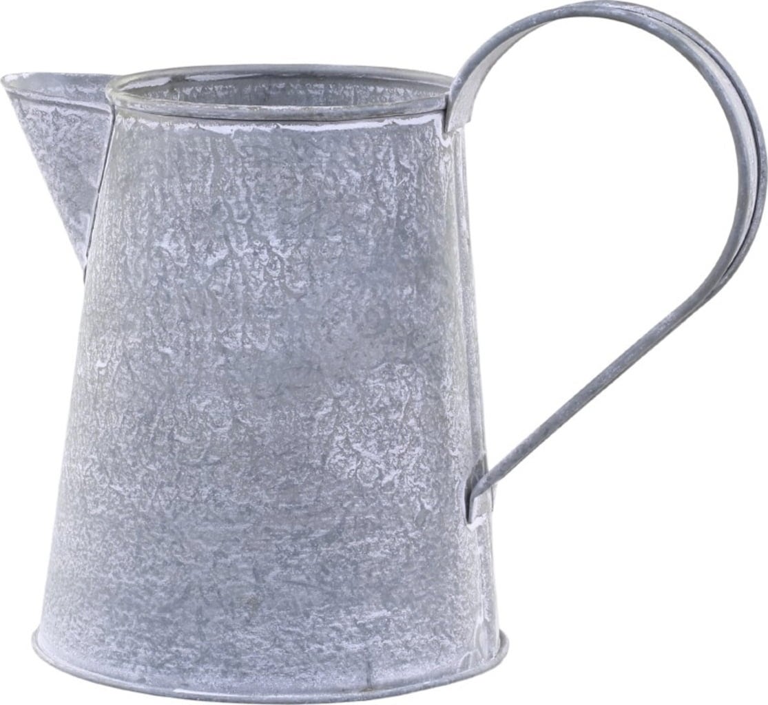Kanne Krug Vase "Petite Provence" Zink Antik Grau 14cm