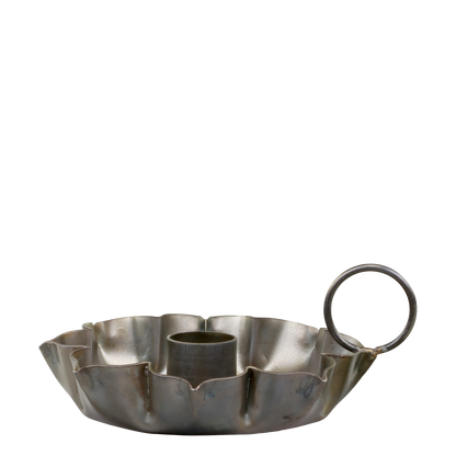 Kerzenhalter Kammerleuchter "Le Halo" für Stabkerzen Antique Messing - Wohnen auf dem Land