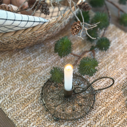 Kerzenhalter Kammerleuchter "Petit Flamme" für Baumkerzen Antique Messing - Wohnen auf dem Land